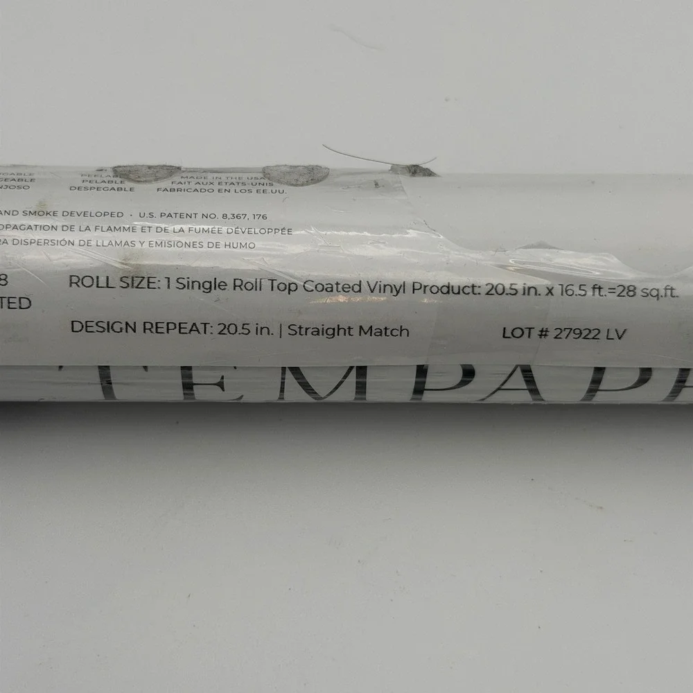 Tempaper Peel and Stick Wallpaper BG15058 Toasted Almond Navy 28 sq ft Roll